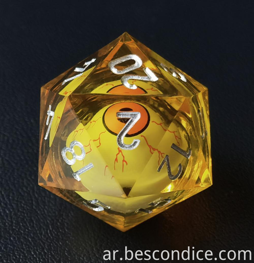 Liquid Core Sharp Edge Resin Polyhedral Dice 2